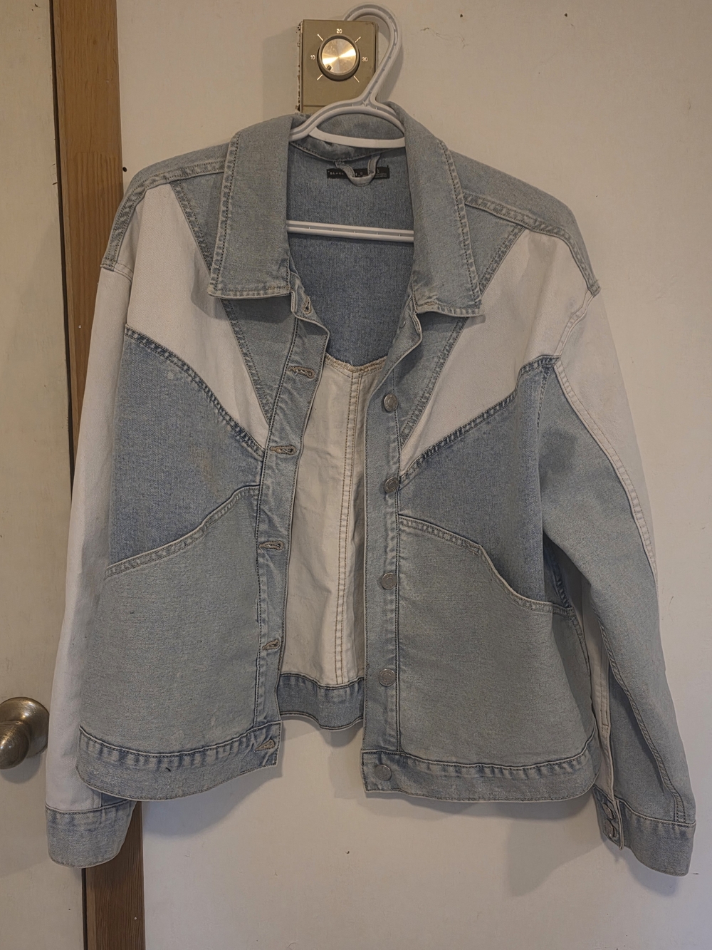Black Label Two-Tone Light Blue and White Denim Jacket